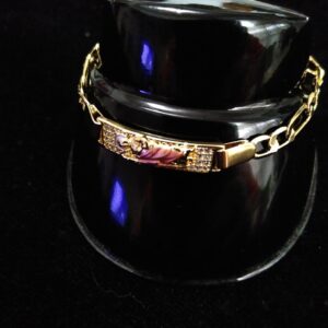 Esclava corta san judas c/zirconia oro laminado