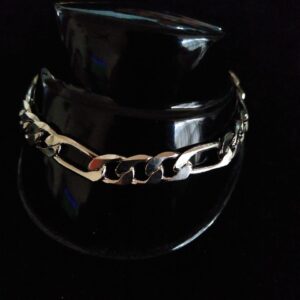 Pulsera gruesa oro laminado blanco