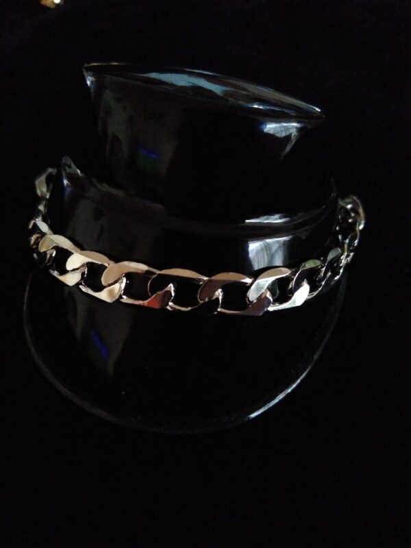 Pulsera gruesa oro laminado blanco