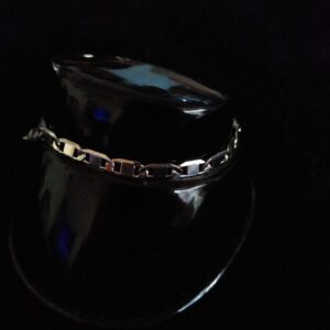 Pulsera mediana oro laminado blanco