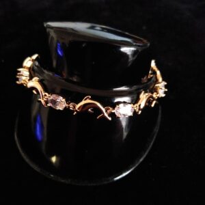 Pulsera c/zirconia oro laminado