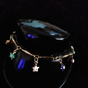 Pulsera ojo turco oro laminado