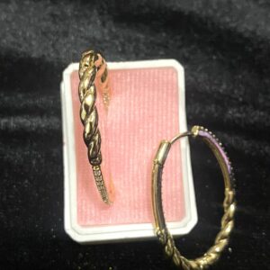 Arracada zirconia oro laminado