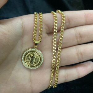 Moneda San benito zirconia oro laminado