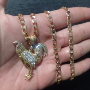 Dije gallo grande oro laminado