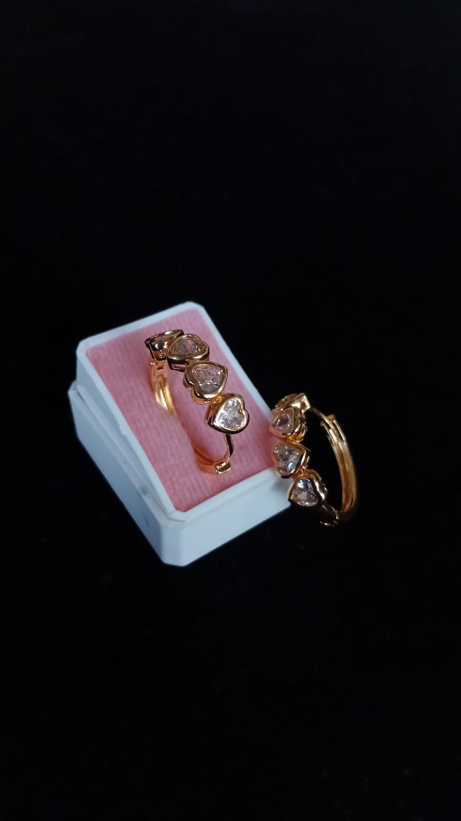 Arracada zirconia oro laminado