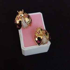 Arete poste mariposa oro laminado