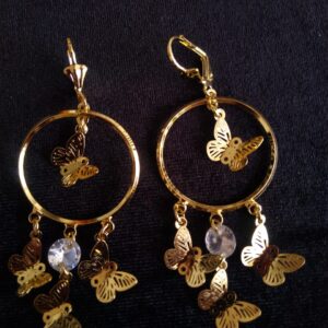 Arete largo oro laminado