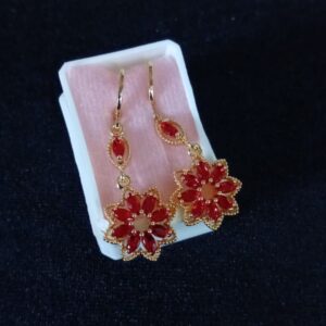 Arete largo caja oro laminado