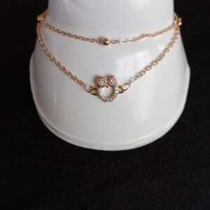 Pulsera delgada zirconia oro laminado