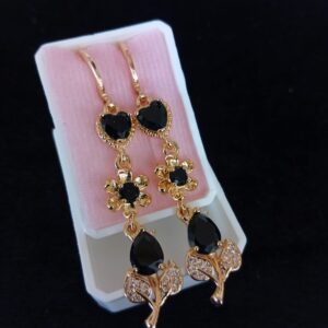 Arete largo caja oro laminado