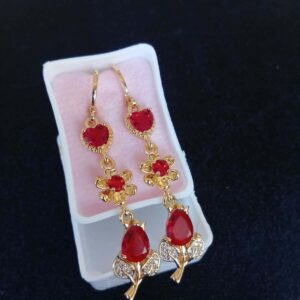 Arete largo caja oro laminado