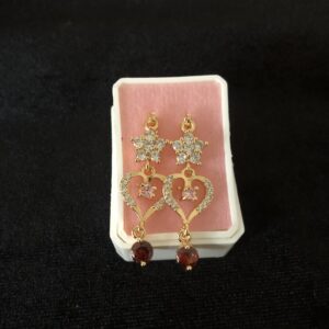 Arete largo caja oro laminado