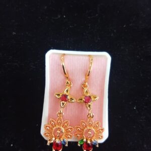 Arete largo caja oro laminado