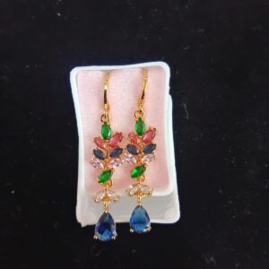 Arete largo caja oro laminado