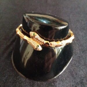 Pulsera zirconia oro laminado