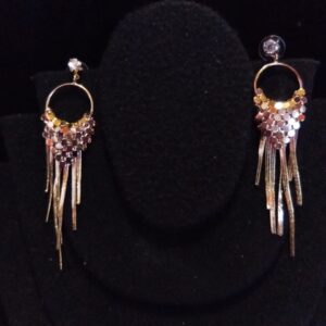 Arete largo oro laminado