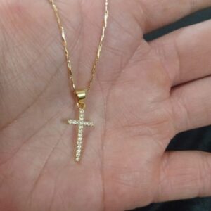 Dije cruz chica oro laminado