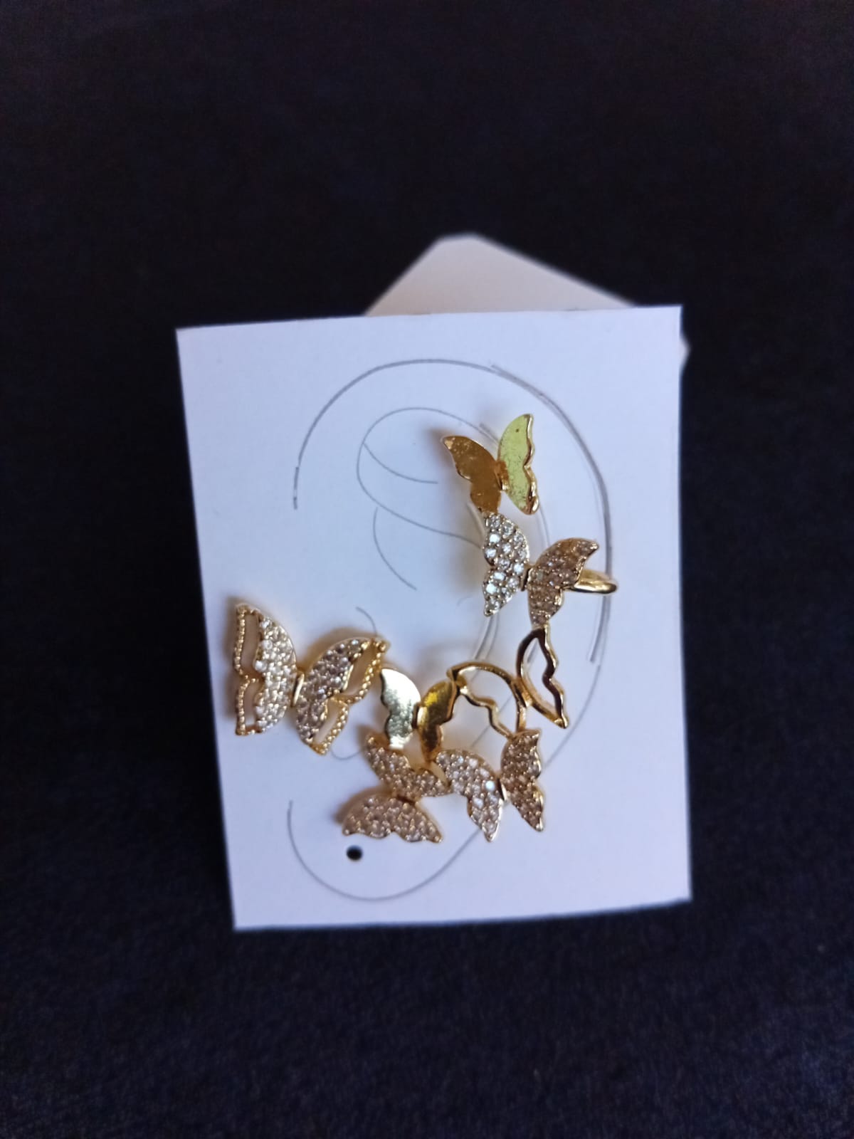 Arete trepador oro laminado