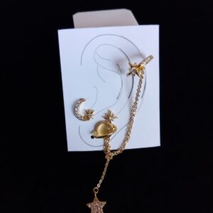 Arete trepador oro laminado