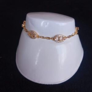 Pulsera delgada zirconia oro laminado