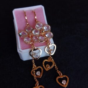 Arete largo caja oro laminado