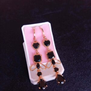 Arete largo caja oro laminado