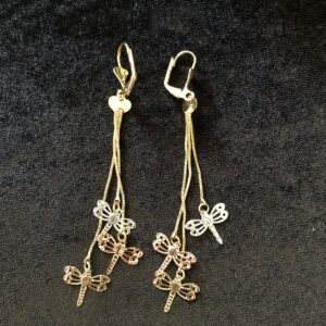 Arete largo oro laminado