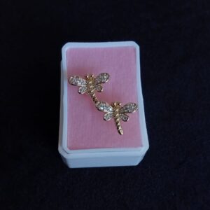 Arete poste mariposa oro laminado