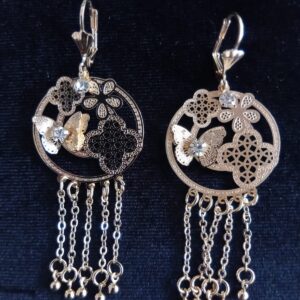 Arete largo oro laminado