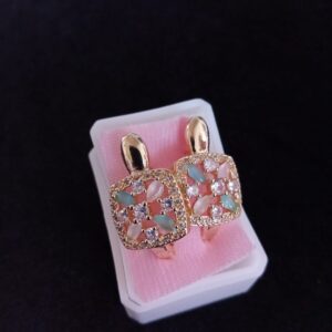 Arracada zirconia oro laminado