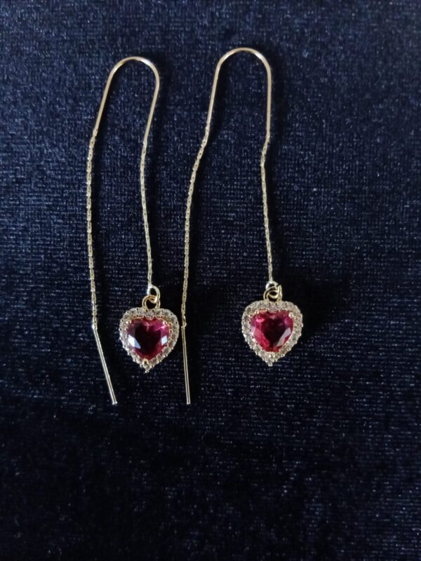 Arete largo oro laminado