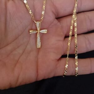 Cruz chica oro laminado