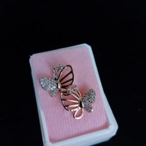 Arete poste mariposa oro laminado