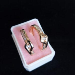 Arracada zirconia oro laminado