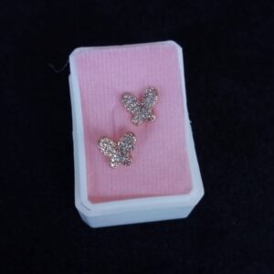 Arete poste mariposa oro laminado