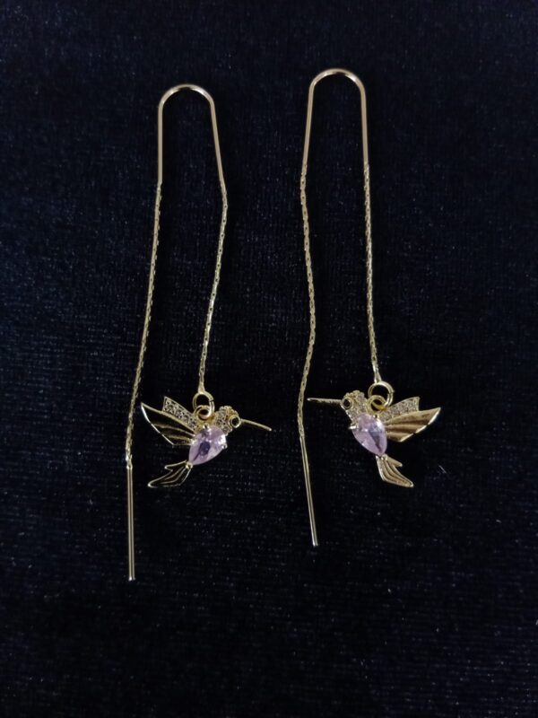 Arete largo oro laminado