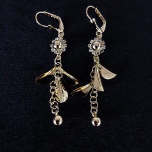 Arete largo oro laminado