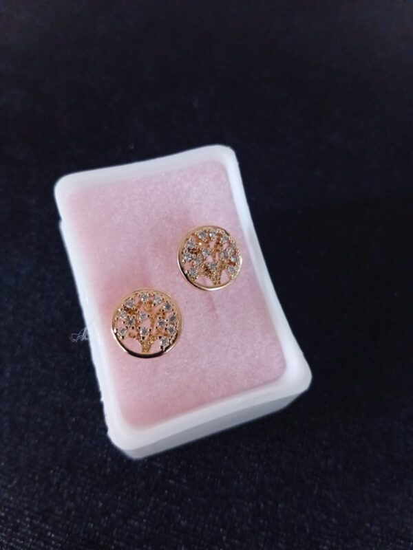 Arete poste mariposa oro laminado