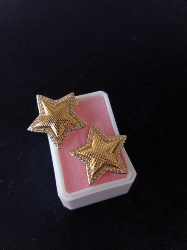 Arracada zirconia oro laminado