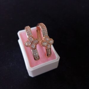 Arracada zirconia oro laminado