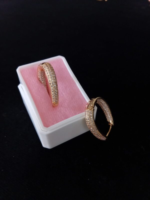 Arracada zirconia oro laminado