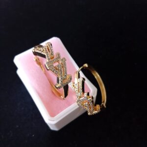 Arracada zirconia oro laminado