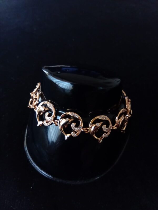 Pulsera zirconia oro laminado
