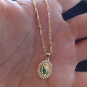 Medalla zirconia oro laminado