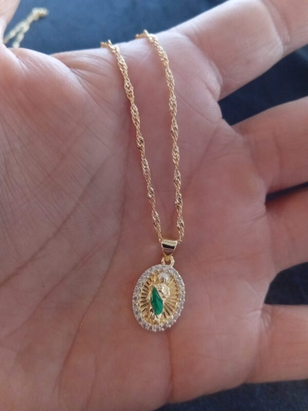 Medalla zirconia oro laminado