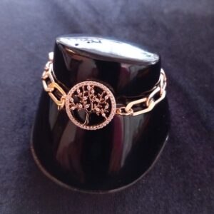 Pulsera zirconia oro laminado