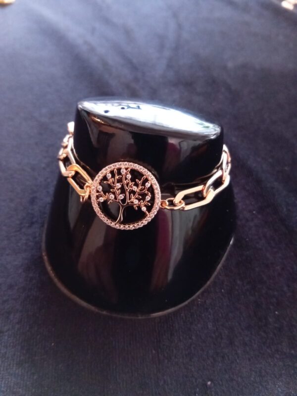 Pulsera zirconia oro laminado