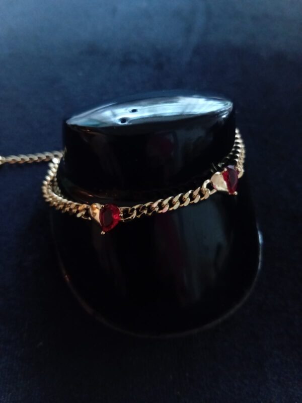 Pulsera zirconia oro laminado