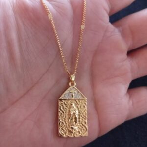 Medalla zirconia oro laminado